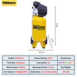 2.5HP, OIL FREE, 13 Gallon, 6CFM Upright Compressor : OP3S6-13